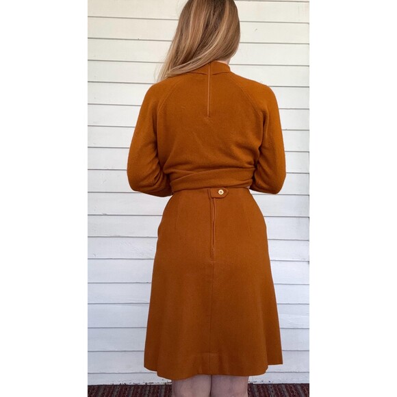 Vintage 50s Cinnamon Sweater Skirt Set Pandora Day Outfit XS - Picture 3 of 10